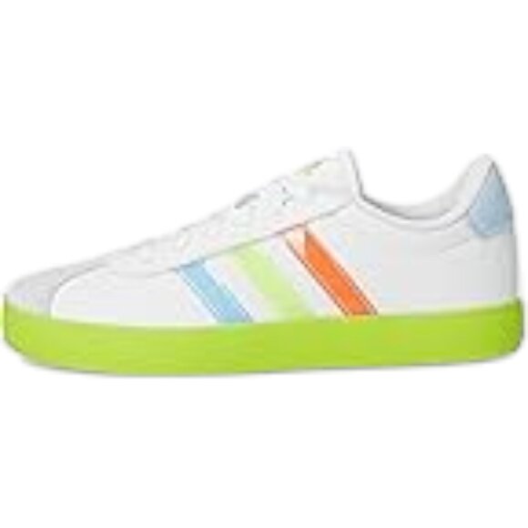adidas VL Court 3.0 kid's sportswear shoe white/clear sky/solar slime sz 5 NWOB - Picture 1 of 9
